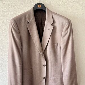 BOSS Italian Silk Sport Coat (Brown, 46R)